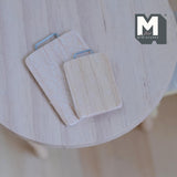 Dollhouse Supplies Kitchen Chop Board 1:12 Scale Miniature Cutting Board Prep Board Chopping Board Set of 2 (balsa wood) (beige) - E052