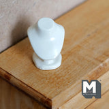 Miniature Jewelry Bust 1:12 Scale Dollhouse Necklace Stand Display Bust Jewelry Mannequin 7/8 inch tall (resin) (white) - G067