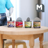 Miniature Opened Tin Cans Dollhouse Supplies Food Cans Set of 4 - E091