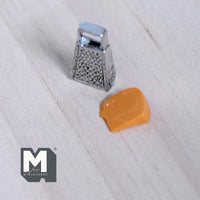 Miniature Cheese Wedge and Grater 1:12 Scale Dollhouse Cheese Shredder Zester 9/16 inch tall (metal) (non working non edible) - E027