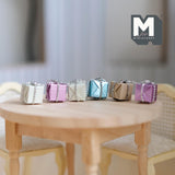 Dollhouse Supplies Miniature Wrapped Presents 1:12 Scale Square Cube Gift Boxes Assorted Gift Set of 6 , 3/8 inch cube - G049