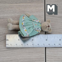 Miniature Plush Bear in One Piece Dress Dollhouse Lady Bear 3-1/8 inch tall (from WMB) - H047