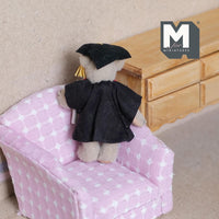 Miniature Graduate Bear Holding Diploma 1:12 Dollhouse Bear with Flexible Limbs 2-5/8 inch tall (from WMB) - H047