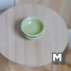 1:12 Scale Miniature Ceramic Bowls, Set of 2, 1-1/8 inch dia., DIY Dollhouse Supply (pale green)