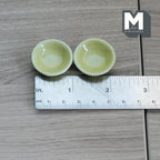 1:12 Scale Miniature Ceramic Bowls, Set of 2, 1-1/8 inch dia., DIY Dollhouse Supply (pale green)