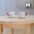 1:12 miniature ceramic coffee mug with handle tea cup 2 sets 4 pcs total - A076
