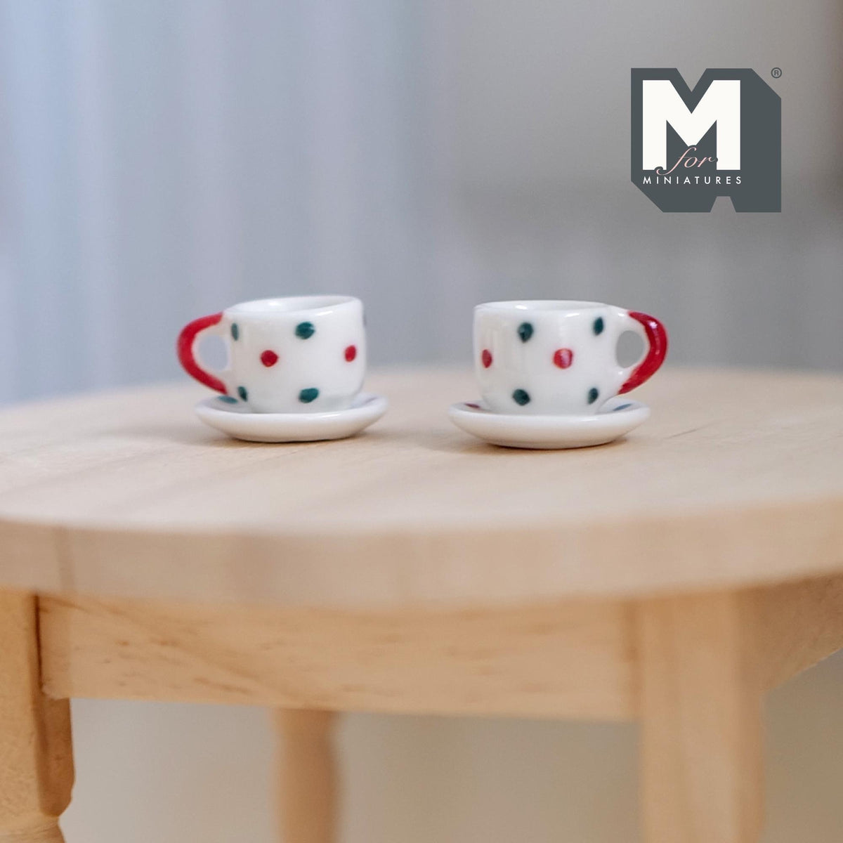 1:12 miniature ceramic coffee mug with handle tea cup 2 sets 4 pcs total - A076