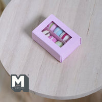 Miniature Box of Macaron 1:12 Scale Dollhouse Food Dessert 8 Pieces 1/4 inch dia. (pink) - E034