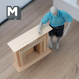 Dollhouse Supplies Miniature Fireplace 1:12 Scale Unfinished Wood Fireplace 3-7/16 inch tall - I015
