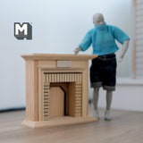 Dollhouse Supplies Miniature Fireplace 1:12 Scale Unfinished Wood Fireplace 3-7/16 inch tall - I015
