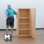 Réfrigérateur miniature à colonne en bois non peint, échelle 1:12, 4 étagères, 12,8 cm de haut, accessoire pour maison de poupée à faire soi-même