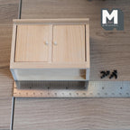 1:12 Scale Miniature Unpainted Wood Kitchen Sink Cabinet, 2 Doors, 2-15/16 inch tall, DIY Dollhouse Supply