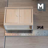 Dollhouse Unpainted Sink Cabinet 1:12 Scale Miniature Kitchen Cabinet with Faucets 3 inch tall (wood) - H013