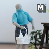 Dollhouse Supplies Fairy Garden Flower Basket 1:12 Scale Miniature Metal Flower Caddy Planter Basket 1-5/8 inch long (white) - I016