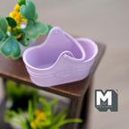 1:12 Scale Miniature Metal Flower Basket with Arched Handle, 1-5/8 inch long, DIY Dollhouse Supply (purple)