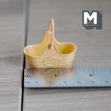 Dollhouse Supplies Fairy Garden Flower Basket 1:12 Scale Miniature Metal Flower Caddy Planter Basket 1-5/8 inch long (orange) - I016