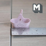 Dollhouse Supplies Fairy Garden Flower Basket 1:12 Scale Miniature Metal Flower Caddy Planter Basket 1-5/8 inch long (pink) - I016
