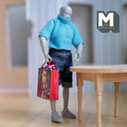 1:12 Scale Miniature Christmas Gift Bag with Rope Handles, 1-7/16 inch tall, DIY Dollhouse Supply