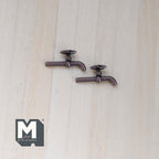 1:12 Scale Miniature Garden Tap Spigot, Wall Mount, Set of 2, 1/2 x 3/8 inch, DIY Dollhouse Supply (bronze)