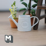 Miniature Slanted Watering Can 1:12 Scale Dollhouse Garden Metal Flower Water Pot 15/16 inch tall (light blue) - B058