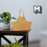 Dollhouse Supplies Fairy Garden Flower Basket 1:12 Scale Miniature Metal Flower Caddy Planter Basket 1-5/8 inch long (orange) - I016