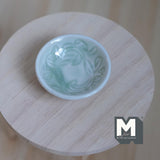 Miniature Ceramic Fruit Bowl Large Size 1:12 Scale Dollhouse Tableware Bowl Large Serving Plate 1-5/8 inch dia. (light green) - A036