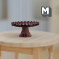 1:12 Scale Miniature Pedestal Cake Stand, 11/16 inch tall, DIY Dollhouse Supply (metal) (brown)