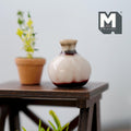1:12 Scale Miniature Ceramic Globular Vase, Two Tone Glaze, Flared Neck, 1-1/8 inch tall, DIY Dollhouse Supply
