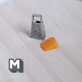 Miniature Cheese Wedge and Grater 1:12 Scale Dollhouse Cheese Shredder Zester 9/16 inch tall (metal) (non working non edible) - E027