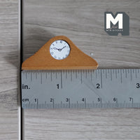 Dollhouse Mantel Clock 1:12 Scale Miniature Tabletop Clock 1-7/8 inch long (wood) (beige) - B051