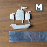 Dollhouse Supplies Miniature Sailing Ship Model 1:12 Scale Dollhouse Supplies Decoration Boat (self assemble) (cast resin) - G069
