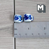 Miniature Ceramic Mugs 1:12 Scale Dollhouse Tableware Coffee Tea Cups 7/16 inch tall (blue) - A076