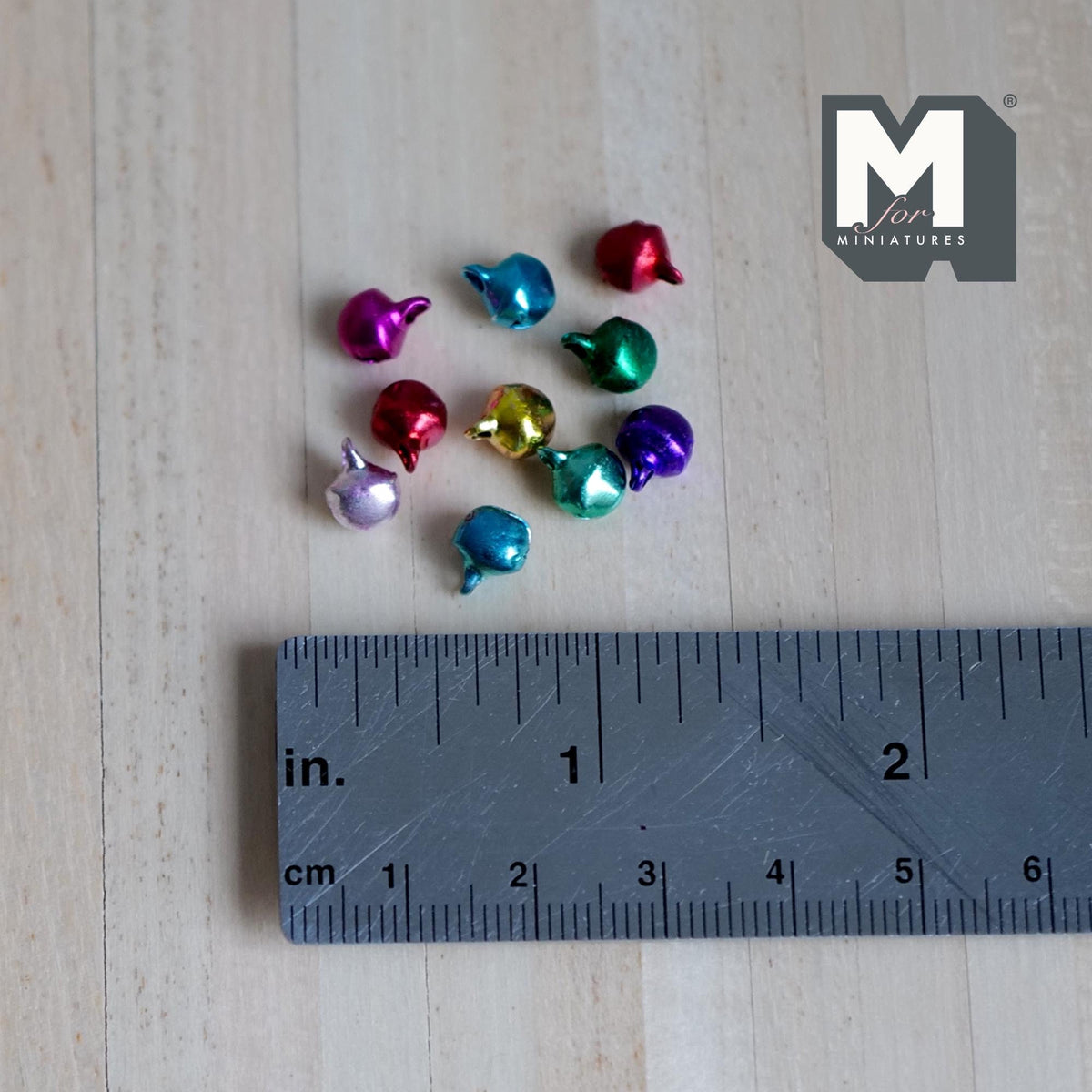 1:12 Scale Miniature Globe Bell Shells without Clappers, Set of 10, 1/4 inch dia., DIY Dollhouse Supply (assorted colors)