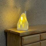 Dollhouse Miniature House White with micro LED light Style B