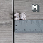 Miniatura in scala 1:12 orsetto con papillon, alto 13/16 inch, accessori fai da te per casa delle bambole (pelle floccata) (beige)