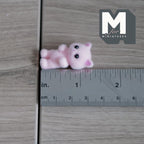1:12 Scale Miniature Kitty Cat Doll, 1-5/16 inch tall, DIY Dollhouse Supply (flocked skin) (pink)