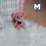 Dollhouse Supplies Miniature Bear Cub Doll 1-5/16 inch tall (flocked skin) (rosé) - G023