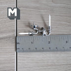 1:12 Scale Miniature Metal Wall Candle Sconces, Set of 2, 1-3/16 inch tall, DIY Dollhouse Supply (silver)