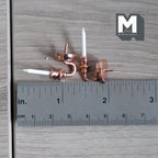 1:12 Scale Miniature Metal Wall Candle Sconces, Set of 2, 1-3/16 inch tall, DIY Dollhouse Supply (champagne)