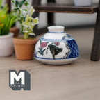 1:12 Scale Miniature Ceramic Globular Vase, Blue and Red Floral Pattern, Large Size, 1-5/16 inch dia., DIY Dollhouse Supply