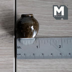 1/12スケール ミニチュア陶器製丸型植木鉢、釉薬仕上げ、高さ1インチ、DIYドールハウス用品（ダークブラウン）