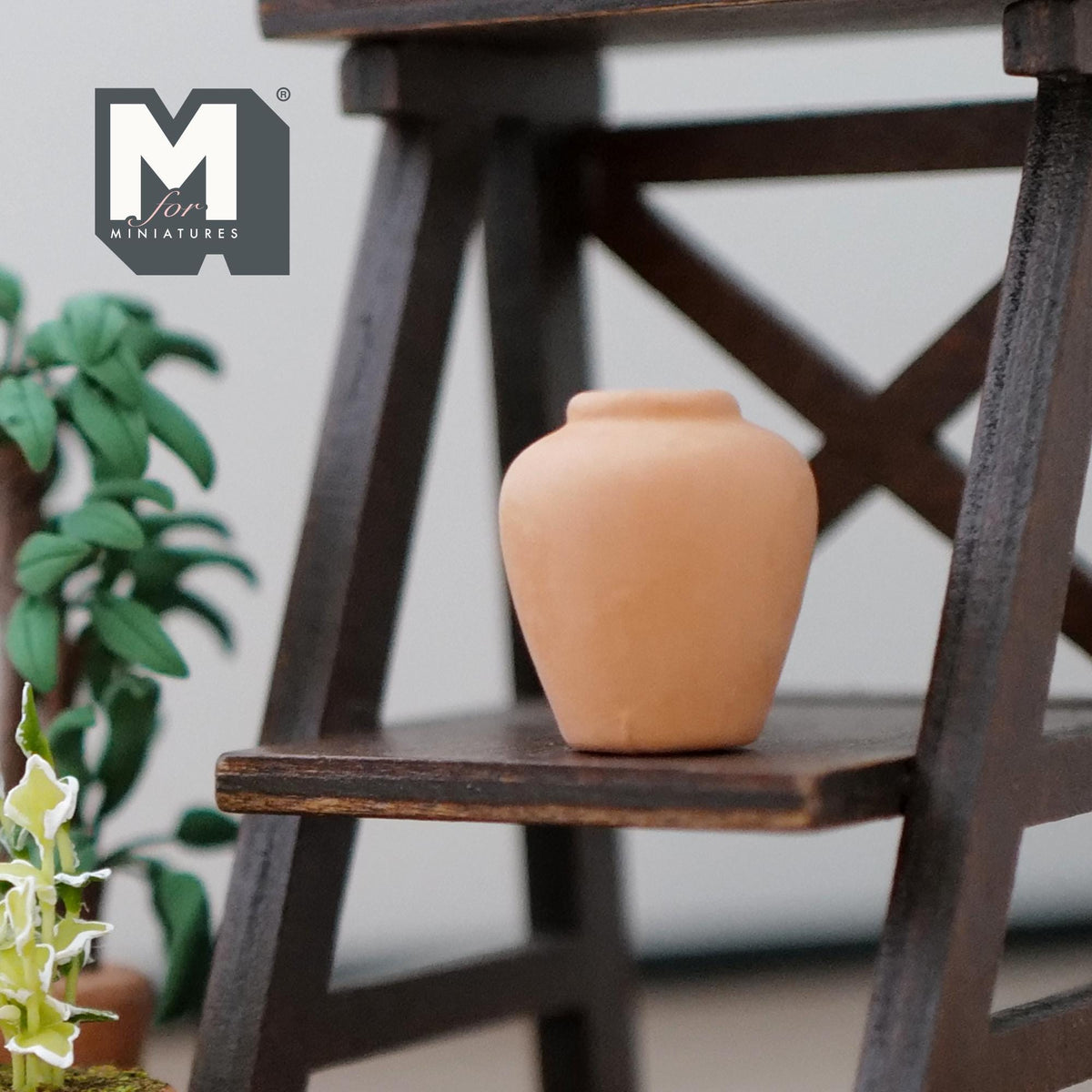 1:12 Scale Miniature Clay Plum Shaped Vase, 1 inch tall, DIY Dollhouse Supply