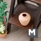 1:12 Scale Miniature Clay Plum Shaped Vase, 1 inch tall, DIY Dollhouse Supply