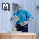 Miniature Pitcher Mugs and Tray 1:12 Scale Dollhouse Supplies Water Jug Miniature Cups Set of 4  (green) - H033