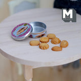 1:12 Dollhouse Miniature Butter Cookies Can with 7 Cookies - E033