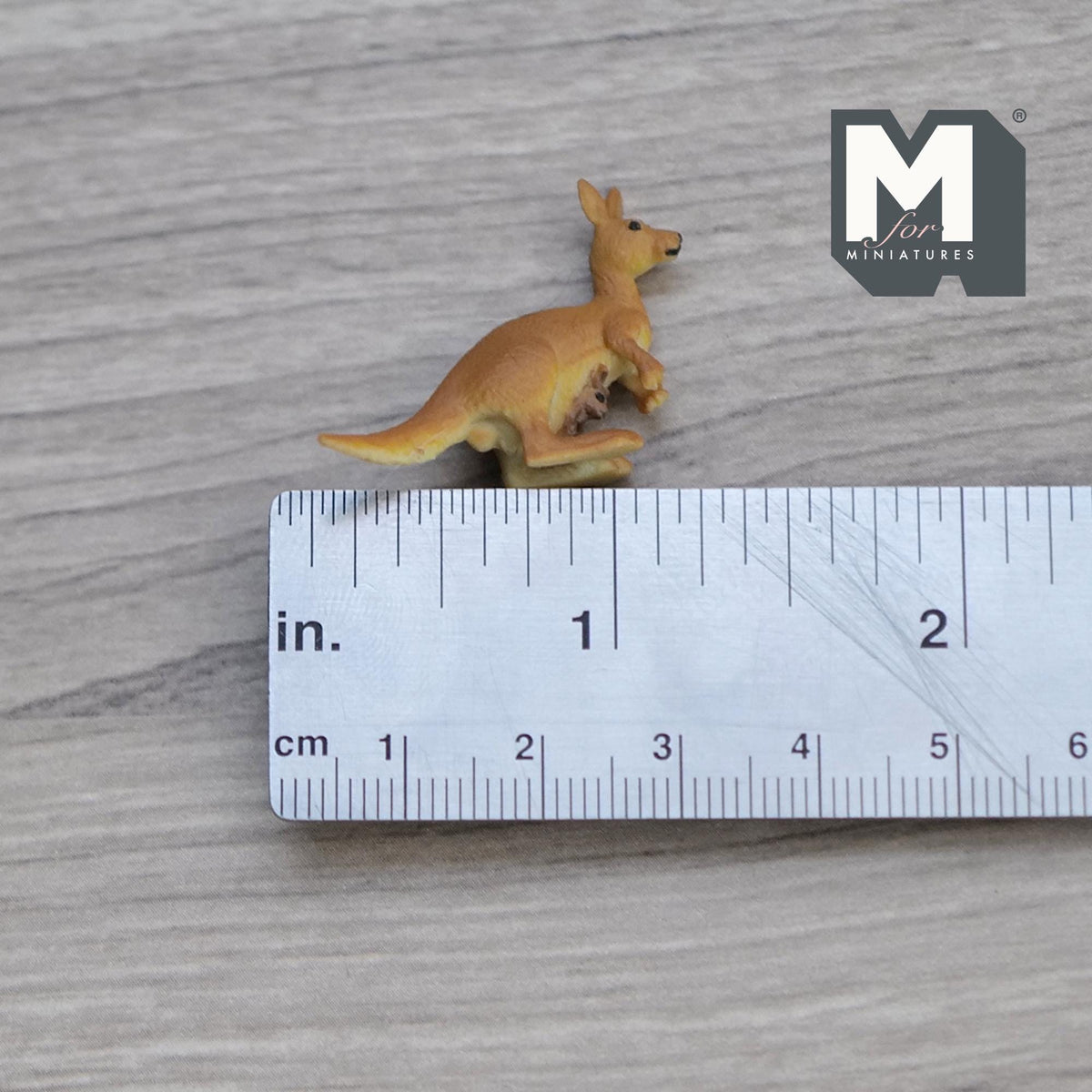 1:12 Scale Miniature Kangaroo with Baby Joey in Pouch, 7/8 inch tall, DIY Dollhouse Supply