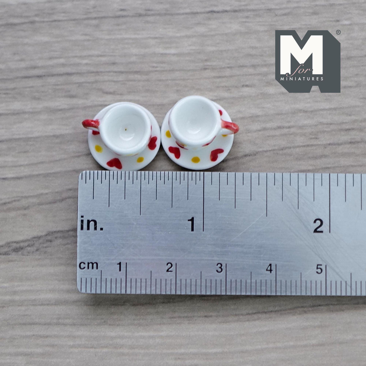 1:12 miniature ceramic coffee mug with handle tea cup 2 sets 4 pcs total - A076