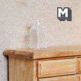 Miniature Glass Vase 1:12 Scale Water Bottle Dollhouse Supplies Decoration 1-1/8 inch tall (clear) (Z)