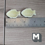 Miniature Fish Shaped Plates 1:12 Scale Dollhouse Ceramic Tableware Plates Set of 2 , 1-7/16 inch long (beige) - A075