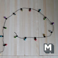 1:12 Scale Miniature Light Bulb Bead Chain on Black String, 12 inch long, Cut to length, DIY Dollhouse Supply (non working) (multicolor)